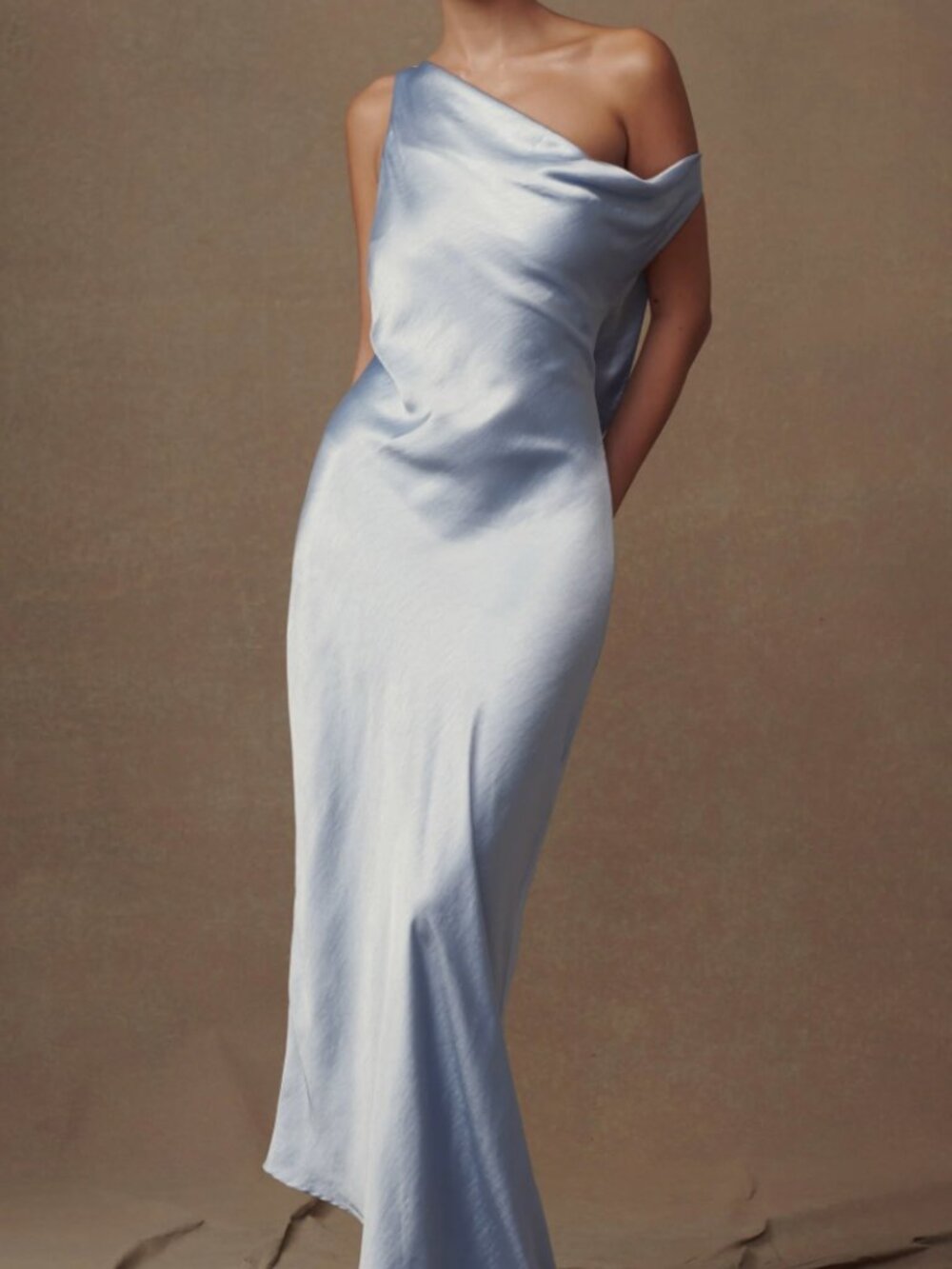 Yvette Slip Maxi Dress With Asymmetrical Hem - Cornflower Blue